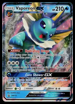 Pokemon Card - Vaporeon GX Sun & Moon Promo SM172 Holo - Image 1