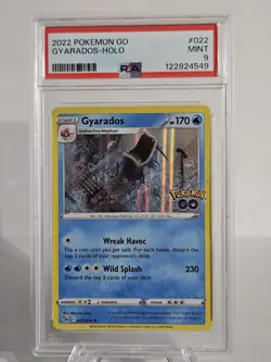 Pokemon Go 2022 Gyarados Holo Card #022 PSA 9 - Image 1