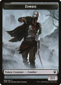 FOIL Zombie Token 10x - Black - Canavan Art - CMR Commander - MTG Magic NM - Image 1