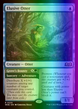 MTG Magic the Gathering Elusive Otter (225/475) Wilds of Eldraine NM FOIL - Image 1