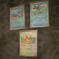 Pokemon Prismatic Evolutions Masterball 3 Card Lot Holo Vaporeon Suicune Eevee - Image 1