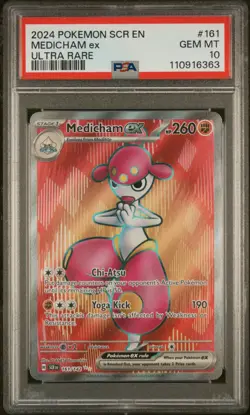 PSA 10 GEM Mint Medicham ex 161/142 Ultra Rare Full Art - Pokemon SCR SV07 - Image 1
