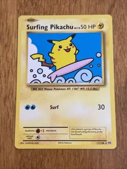Surfing Pikachu Secret Rare XY - Evolutions 111/108 NM Pokemon Non Holo - Image 1