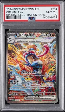 2024 POKEMON TWM EN-TWILIGHT MASQUERADE #214 GRENINJA EX PSA 10 - Image 1