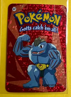 💥 L👀K 💥 MACHOKE Pokemon Pocket Monsters Japanese Vending Prism Sticker Holo - Image 1
