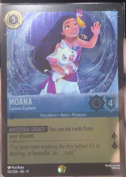 Disney Lorcana Moana Curious Explorer Character Card 155/204 - Image 1