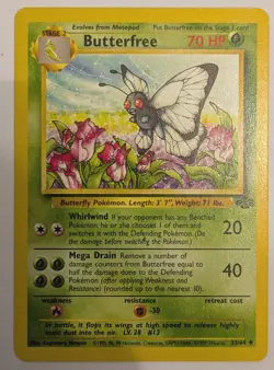 Butterfree Jungle Set 33/64 Uncommon Vintage Pokemon Card. Near-Mint Condition - Image 1