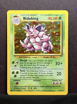 Nidoking Holo Rare #11/102 - Base Set - 1999 WOTC Vintage Pokemon - Image 1