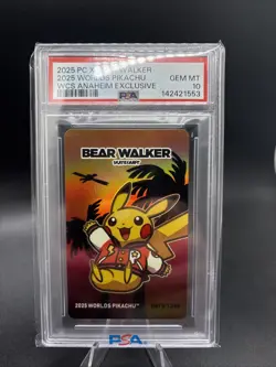 Pokemon 2025 Worlds Pikachu WCS Anaheim Exclusive Bear Walker 06791250 PSA 10 - Image 1