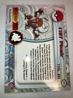 Pinsir Pokemon 2000 Topps Card Blue Logo - Image 2