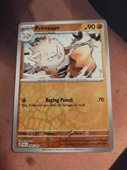 Pokemon TCG Primeape Scarlet & Violet: Paldean Fates 046/091 Reverse Holo-NM - Image 1
