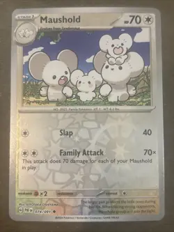Maushold 074/091 SV: Paldean Fates Reverse Holo Pokemon TCG NM - Image 1