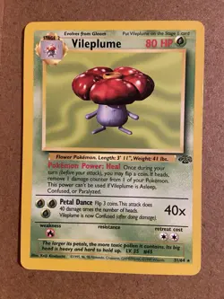 Pokemon TCG Vileplume 31/64 Jungle Rare Stage 2 Regular Unlimited Non Holo 1999 - Image 1