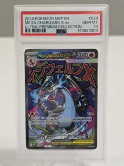 2025 POKEMON MEP EN-ME BLACK STAR PROMO #023 MEGA CHARIZARD X EX PSA 10 - Image 1