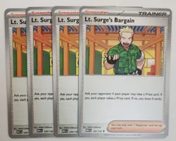 4x Lt. Surge's Bargain 120/132 x4 - Mega Evolution - Pokemon TCG - Playset - Image 1