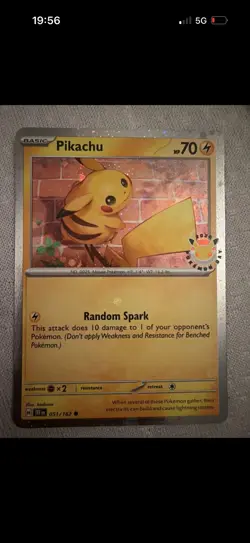 Pikachu 051 /162 Stamped 2026 Pokemon Day 30 Promo TCG With Coin - Image 1