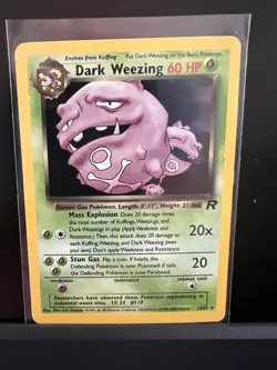 Pokemon Dark Weezing Team Rocket Holo Rare 60HP 14/82 English Card - Image 1