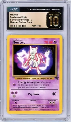 Pokemon Mewtwo #3 Black Star Promo Movie CGC Pristine 10 - Image 1