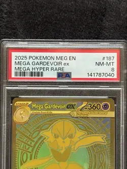 2025 POKEMON MEGA EVOLUTION - MEG EN #187/132 GARDEVOIR EX HYPER RARE PSA 8 - Image 3