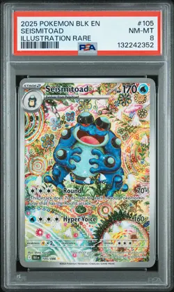 2025 POKEMON BLK EN-BLACK BOLT ILLUSTRATION RARE #105 SEISMITOAD PSA 8 - Image 1