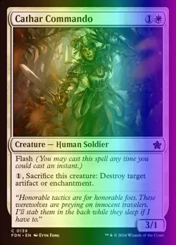 MTG Magic the Gathering Cathar Commando (139/763) Foundations NM FOIL - Image 1