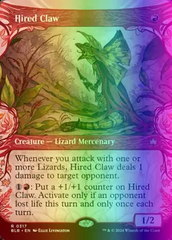 MTG Magic the Gathering Hired Claw (317/427) Bloomburrow NM FOIL - Image 1