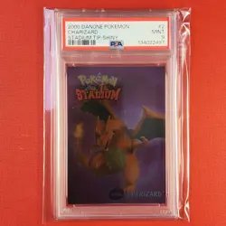 6-02-02 . UNPLAYED 2000 DANONE POKEMON STADIUM TIP SHINY CHARIZARD #2 PSA 9 - Image 1