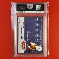 6-02-02 . UNPLAYED 2000 DANONE POKEMON STADIUM TIP SHINY CHARIZARD #2 PSA 9 - Image 2