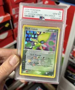 Pokemon Dark Celebi EX Hidden Legends Reverse Holo Rare #4 PSA 10 Gem Pop 11 - Image 1