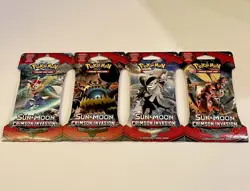 (4) Pokemon TCG: Sun & Moon Crimson Invasion Sleeved Booster Packs - Image 1