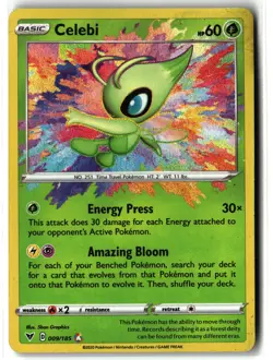 Celebi ⭐ 009/185 Holo Amazing Rare Vivid Voltage 2020 Pokemon MP - Image 1