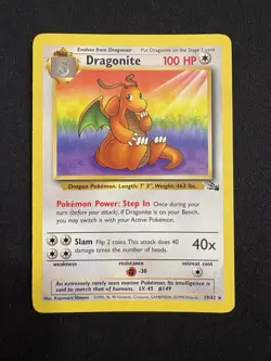 Pokemon Dragonite Fossil 19/62 Non-Holo English 1999 TCG WOTC Card - NM - Image 1