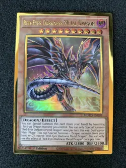 Yu-Gi-Oh! Red-Eyes Darkness Metal Dragon (MGED-EN009) Alternate Art 1st Ed NM - Image 1