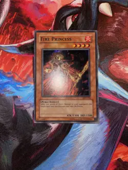 Yugioh! Fire Princess LON-034 Super Rare Unlimited Edition Moderate Play - Image 1
