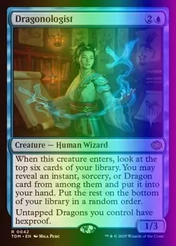 MTG Dragonologist (42p/166) Tarkir Dragonstorm Promos NM FOIL - Image 1