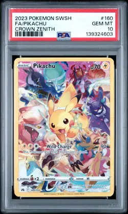PSA 10 Pikachu #160 - Pokemon Crown Zenith Secret Rare - Pokemon TCG GEM MINT - Image 1