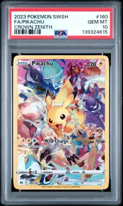 PSA 10 Pikachu #160 - Pokemon Crown Zenith Secret Rare - Pokemon TCG GEM MINT - Image 1