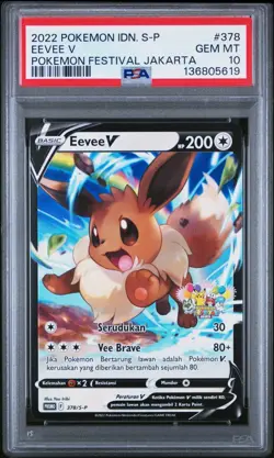 2022 Pokemon Indonesia Jakarta Festival Eevee V 378/S-P PSA 10 - Image 1