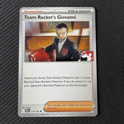 Team Rocket's Giovanni 174/182 Non-Holo Play! Pokemon Prize Pack Series 8 NM - Image 1
