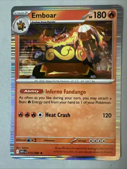 Pokemon TCG * SV White Flare * 013/086 Emboar Rare * HOLO * FRESH PK - Image 1