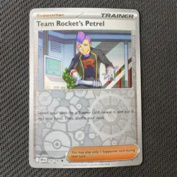 Team Rocket's Petrel 176/182 Reverse Holo Pokemon TCG: Destined Rivals Near Mint - Image 1