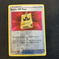 Battle VIP Pass 225/264 Reverse Holo Pokemon TCG: Fusion Strike Near Mint (NM) - Image 1