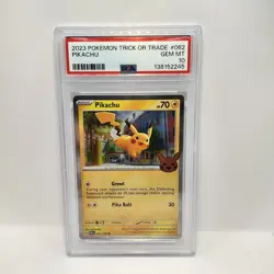 Pokemon Trick Or Trade Pikachu PSA 10 Gem Mint Stamped Holo Card Graded - Image 1