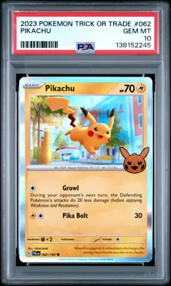 Pokemon Trick Or Trade Pikachu PSA 10 Gem Mint Stamped Holo Card Graded - Image 3