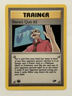 Pokemon Blaine's Quiz #2 1st Edition Uncommon Card 111/132 Gym Challenge - Image 1