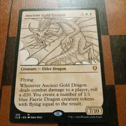 Mtg Ancient Gold Dragon NM/M #376 Showcase Commander Baldur’s Gate Mythic Card - Image 1