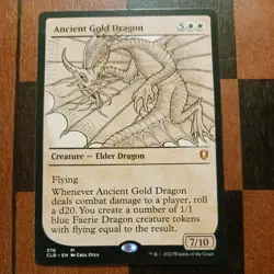 Mtg Ancient Gold Dragon NM/M #376 Showcase Commander Baldur’s Gate Mythic Card - Image 2