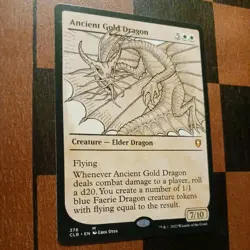 Mtg Ancient Gold Dragon NM/M #376 Showcase Commander Baldur’s Gate Mythic Card - Image 3