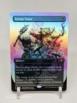 magic the gathering, bloomburrow, Sylvan Tutor (Borderless) Special Guests Foil - Image 1