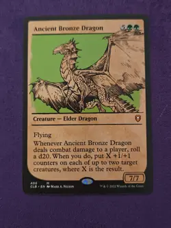 MTG CLB Baldur's Gate Mythic Rare 406 Showcase Ancient Bronze Dragon - Image 1